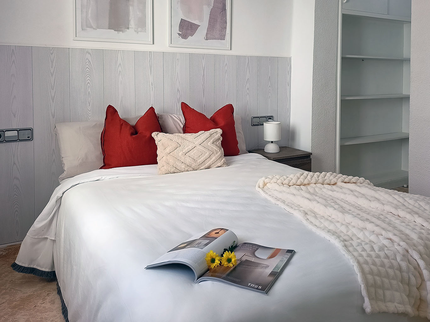 Detalle Dormitorio 1 Piso Feliz Home Staging Premium en Valencia